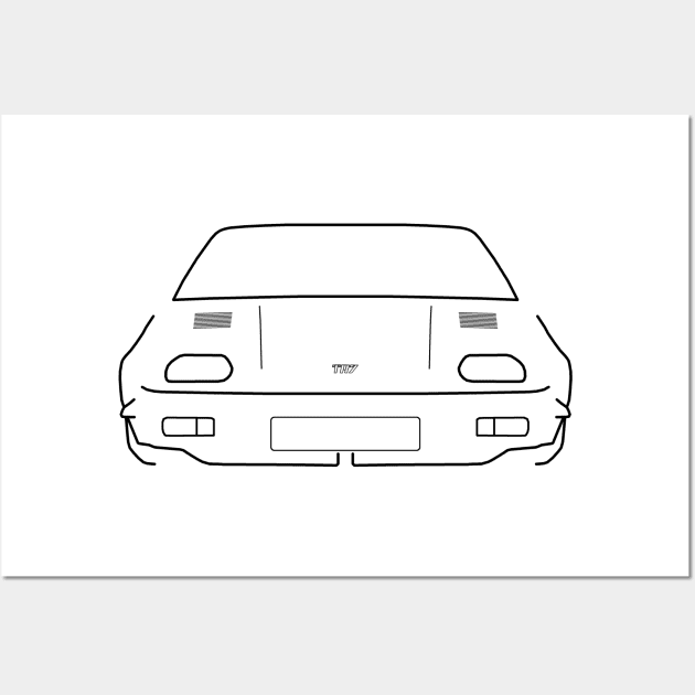 Triumph TR7 1970s classic British sports car black outline graphic Wall Art by soitwouldseem